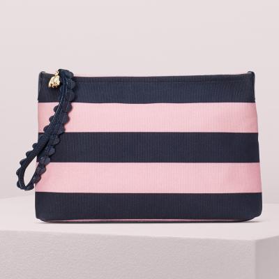 China Fashion Cosmetic Lady Bags Canvas Cosmetic Case Custom Wristlet Makeup Bag Make Up Zipper Pouch For Women for sale