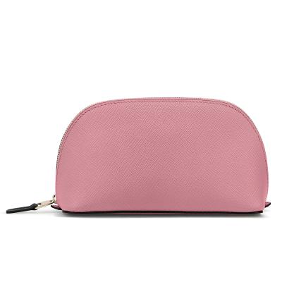 China Saffinao Pink Private Label OEM Small Cosmetic Cases Cosmetic Bag Zipper Pouch Vegan Women Makeup Leather Cases Ladies Small for sale