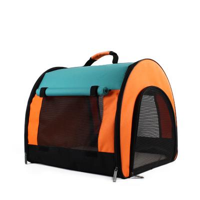 China Fashionable Travel Cages Portable Carriers Cat Dog Tent Winter Warm And Breathable Teddy Foldable Airline Approved Pet Bag 211104-2 for sale