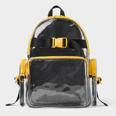 China Fashion Waterproof Custom Waterproof Man PVC Backpack Travel Bag Clear Transparent Backpack For Men for sale