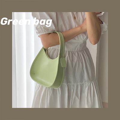 China Bucket leather bag in stock 2020 candy simple color PU ladies hobo shoulder bag women handbag leather purse for sale