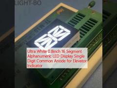 Ultra White 0.8inch 16 Segment Alphanumeric LED Display Single Digit Common Anode for Elevator Indicator