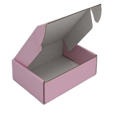 China Recyclable Pink Cardboard Paper Folding Express Hot Selling Cosmetic Corrugated Gift Box for sale