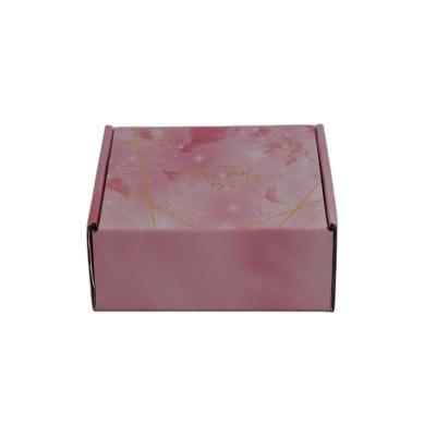 China Recyclable Pink Corrugated Folding Jewelry Gift Box Express Custom Paper For Boxes for sale