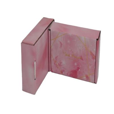 China Pink Underwear Auxiliary Express Jewelry Corrugated Folding Folding Paper Gift Box Recyclable for sale