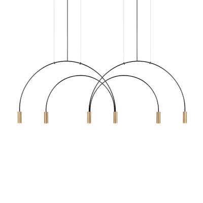 China Scandinavian Simig Lighting Scandinavian Creative Minimalist Geometric Lines Iron Chandelier For Dining Room Table Bar for sale