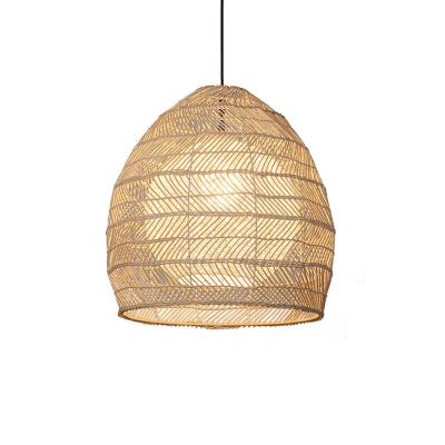 China Asian simig lighting creative handmade lampara rattan pendant lamp nordic wicker light for dinning room for sale