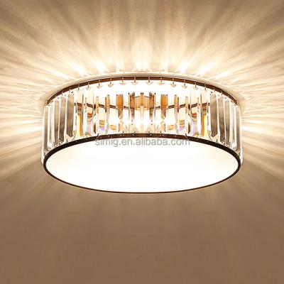 China Modern Simig Lighting Modern Creative Black Indoor Crystal Flush Mount Ceiling Lamp Large Round Custom Chandelier Light for sale