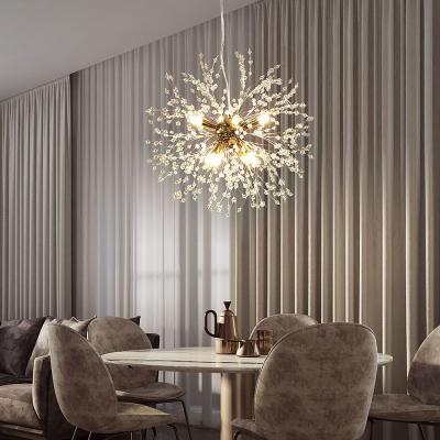 China Contemporary Simig Lighting Nordic Modern Creative Dandelion Pendant Lamp Crystal Decorative Ball Gold and Chrome Color Pendant Lamp for sale