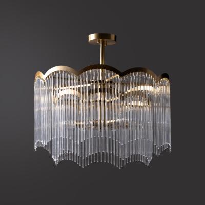 China Postmodern Simig Lighting Postmodern Minimalist Full Copper Luxury Crystal Chandelier for Living Room Dining Room Bedroom for sale