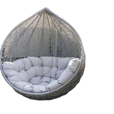 China Factory Best Selling Super Comfortable Outdoor Hanging Wicker Chair Aluminum Rattan Single Garden Swings for sale