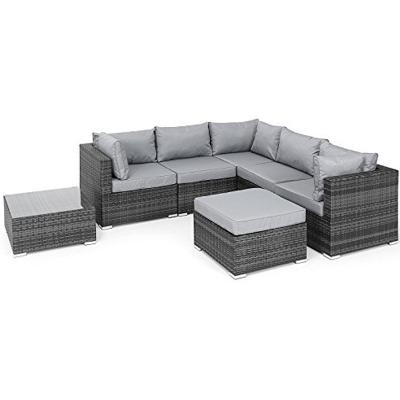 China Modern Favorable Price Modern Design 2 Seater Rattan Corner Sofa Set Garden Furniture for sale