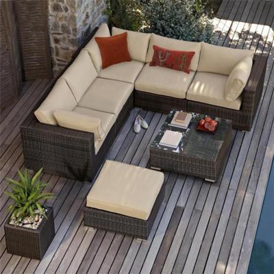 China Outdoor Sofa Set Modern Home Style High Quality Garden Patio Furniture PE Rattan Sofas for sale