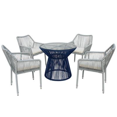 China Modern Wholesale Cheap Round Outdoor Dining Classic Rattan Table And Chair Rattan Dining Table Set for sale