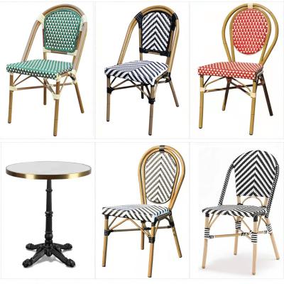 China High Quality Outdoor French Rattan Bistro Chairs UV Resistant High Cost Effective Durable for sale