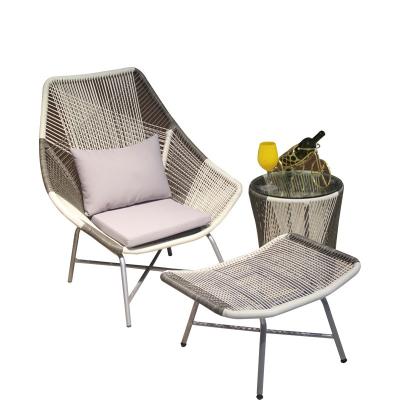 China Durable Hot Sale Aluminum Outdoor Garden Lounge Chair Set Modern Balcony Hotel Outdoor Lounge Rope Furniture for sale