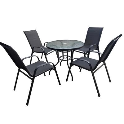 China High Price Factory Supply Favorable Cost Effective Outdoor Garden Patio Weather Furniture Glass Chairtable Outdoor Set for sale