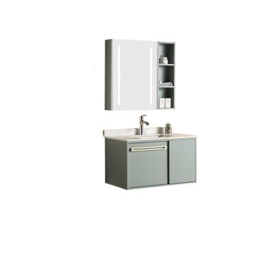 China Simplicity Wood Modern Soild Simplicity 20KG Grass Green Bathroom Vanity Storage Cabinets for sale