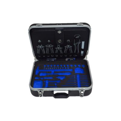 China Aluminum Black Hard ABS Storage Tool Suitcase Foam Plastic Waterproof Tool Case With Handle for sale