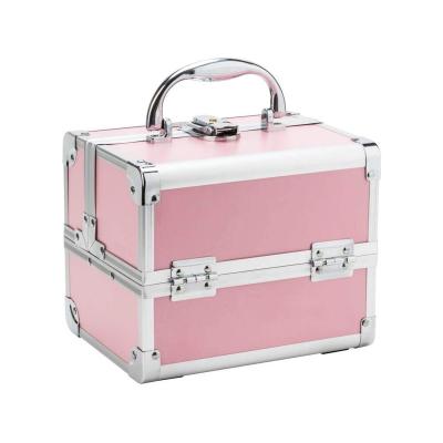 China Fashion 3 Tier Make Up Box Makeup Case with Mirror, Lockable Beauty Vanity Case with 2 Trays Organizer for Makeup Set, Nail Art Jewelry for sale