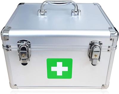 China Emergency Medicine Storage Lockable Box Organizer Box Aluminum Alloy First Aid Kit Aluminum Medical Medicine Box for sale