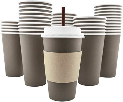 China Disposable Biodegradable Take Away Paper Coffee Cup With Lids And Sleeves for sale