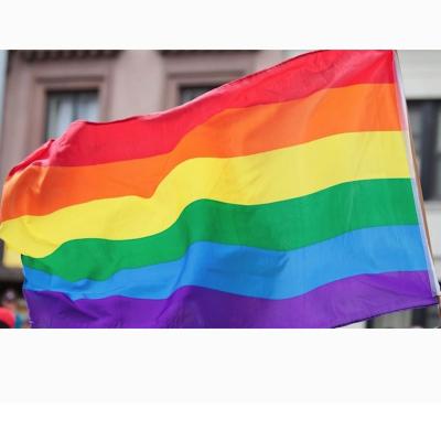 China Wholesale National LGBT Pride China Gay Free Flag Running Rainbow 6 Colors Pride Flag Polyester Flags 3x5 Flag for sale