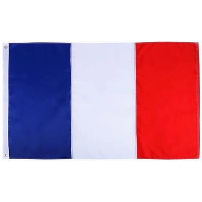 China 100% Polyester 3x5ft French Flag Wholesale Red White Blue Current National Franc France Flag for sale