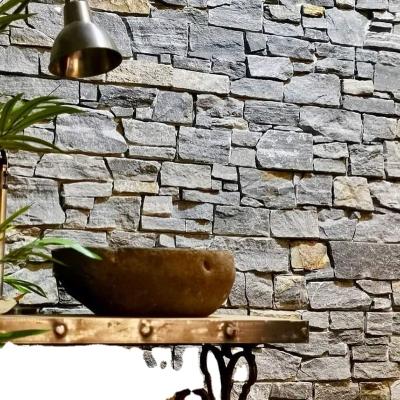 China Modern Stone Ledgestone Siding Board For Fireplace Blue With Rusty Loose Tile For Outdoor&indoor Wall Decoration Natural Split Finish for sale