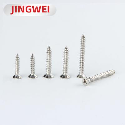 China Universal Stainless Steel Screws Countersunk Silver Flat Head SS Self Tapping Screws for sale