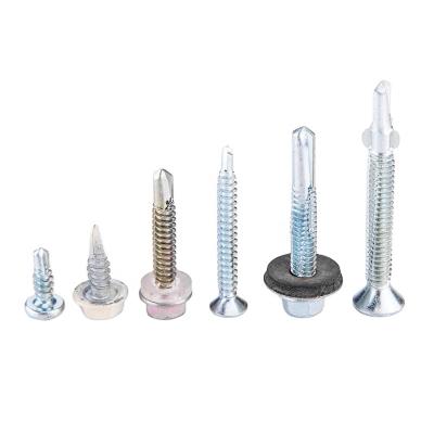 China Drill Shank Flat Head And Thumb Screws On Hex Head Self Drill Screw for sale