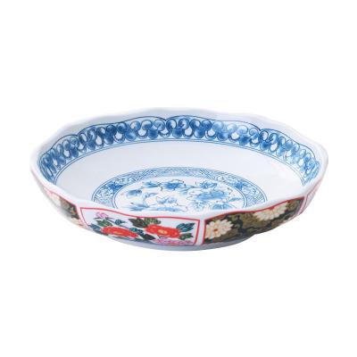 China Viable 8 inch Japanese style flower decal porcelain dish for home and restaurant for sale