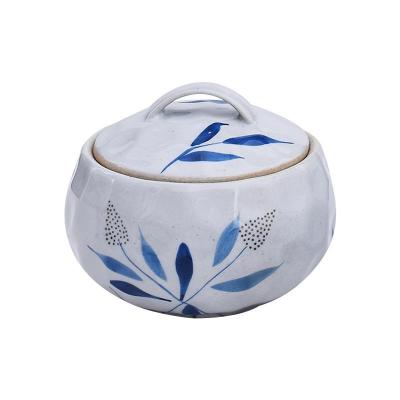 China Sustainable Factory Hot Sales High - Temperature - Firing Under Glazed Jar 400 Sugar Pot Ball Shaped Seasoning Jar For Home And Restaurant for sale