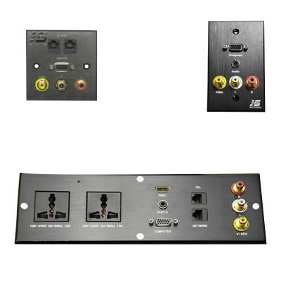 China Residential / General Purpose Aluminum Black Usb Female Wall To Female Outlet Socket Plate for sale