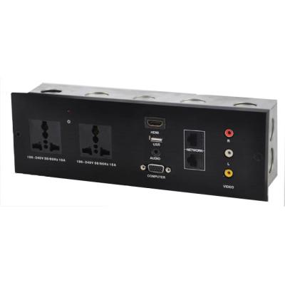 China New Residential / Multi-Purpose Electric & Flat Design Hotel Multimedia Power USB Wall Hub with RCA Plug for sale