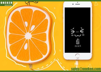 China Fastcharging 8000mAh Fruit Power Bank Orange Polymer Battery CE / ROHS for sale