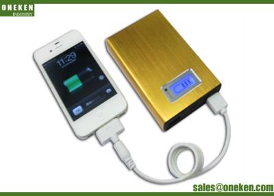 China Gold LCD Display Power Bank Credit Card Power Banks 12000mAh With LED for sale