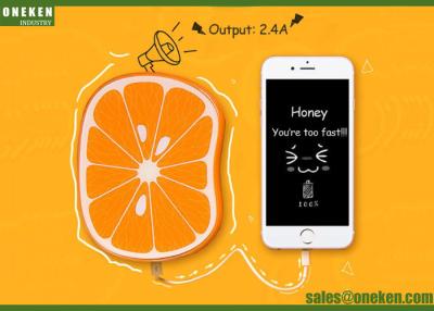 China Smart Orange Li-Polymer Power Bank 109 X 74 X 20mm 6000mAh Capacity for sale