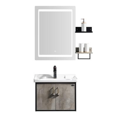 China Modern PLYWOOD BATHROOM CABINET WITH LED MIRROR WITH SHELF for sale