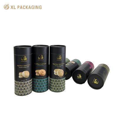 China Cookies Paper Tube Food Container Round Edge Paper Tube Custom Size Packaging Cylinder Box Rigid Box for sale