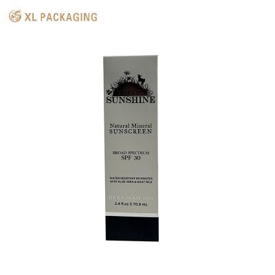 China White Cardboard Foldable Card Box Cosmetic Essential Oil Packaging Box With Hot Silver for sale