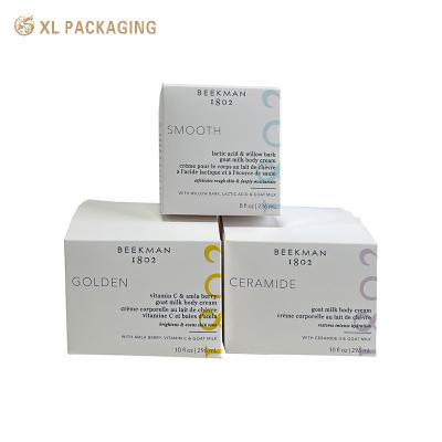 China Custom Printed Cosmetic Bottle Folding Card Paper Box Makeup White Paper Box Cardboard White Skin Care Packaging Paper for sale