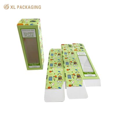 China 350 gramos Caja plegable de tarjeta verde Embalaje Papel cosmético Caja de embalaje de tapa en venta