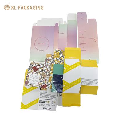 China Pink Gradient Color Card Paper Box For Skin Care Essential Oil Holding Cardboard Box for sale