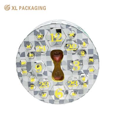 China Customized Round 25 Advent Calendar Packaging Box For Gift Cosmetic Craft Cartoon Toy for sale