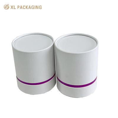 China Custom Logo Cylinder Round Candle Paper Tube Packaging Box White Candle Paper Box for sale