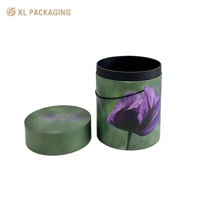 China Round Roses Flower Cylinder Box Paper Tube Valentine's Day Flower Gift Box Packaging for sale