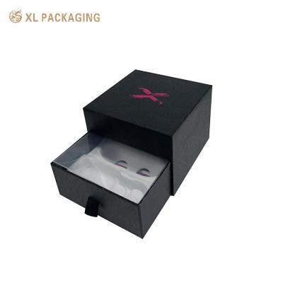 China Custom Logo Paper Black Perfume Box Packaging Empty Perfume Boxes 2 Layers Drawer Cosmetic Gift Box for sale