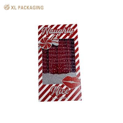 China Rotes Kosmetik-Lipgloss Lippenstift Verpackungskiste Papier Glitter-Slide Schublade Verpackungskiste zu verkaufen