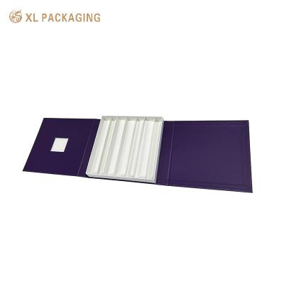 China Rigid Purple Chocolate Gift Packing Box Dessert Holding Magnetisch sluitbaar cadeaubon Te koop